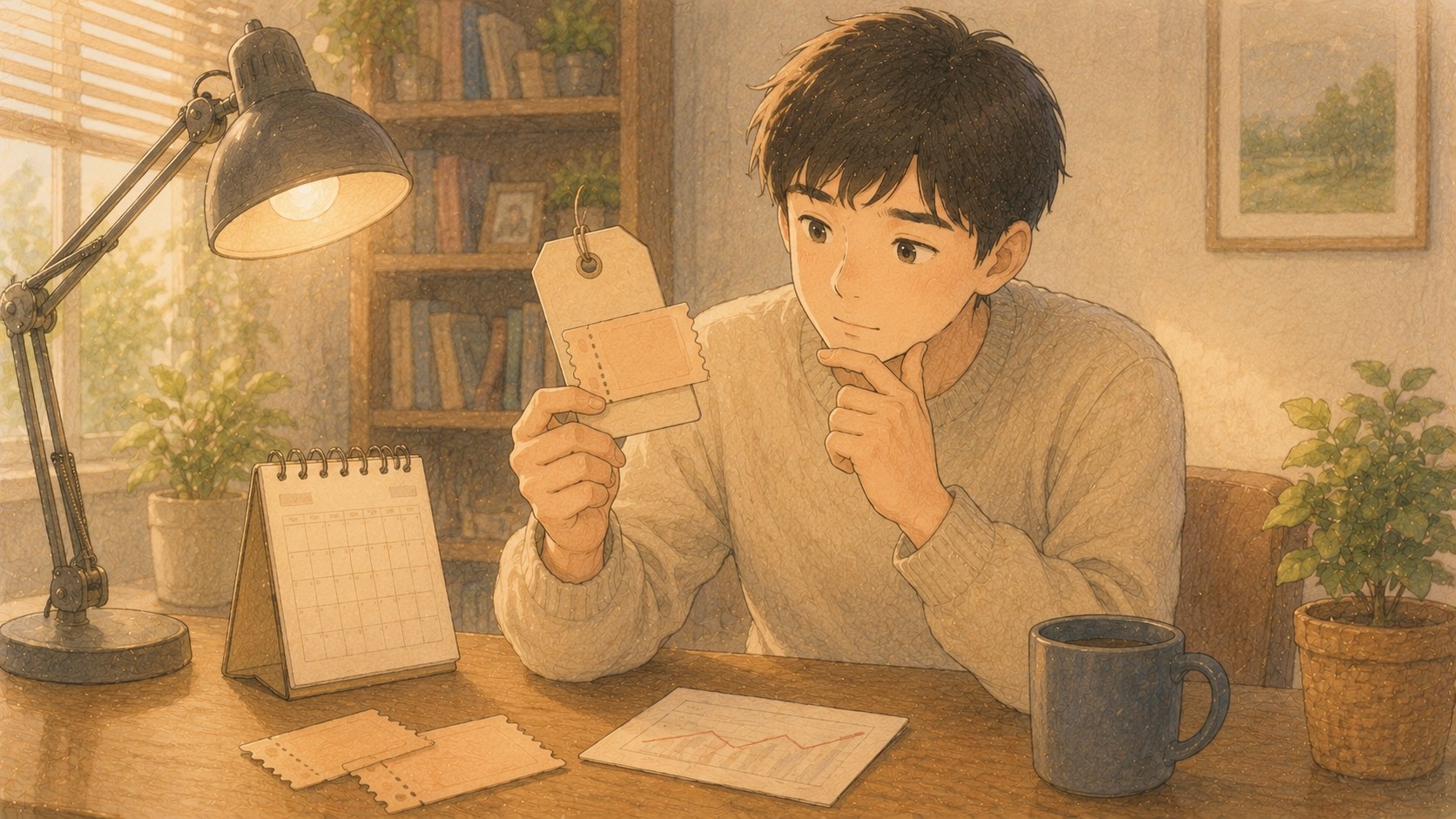 배당 쿠폰과 차트를 보며 배당락을 궁금해하는 초보 투자자